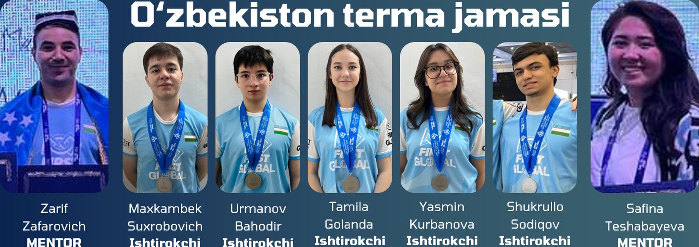 O'zbekiston terma jamoasi: ishtirokchilar va mentorlar ismlari bilan